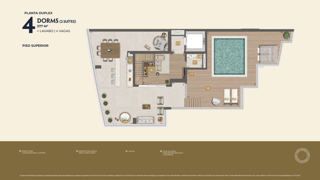 Reserva Flamboyant — planta 377 m2 (piso superior)