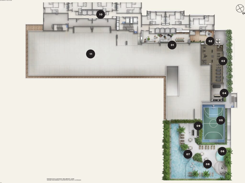 Garden Design Caminhos da Lapa — Implantação — Lazer elevado