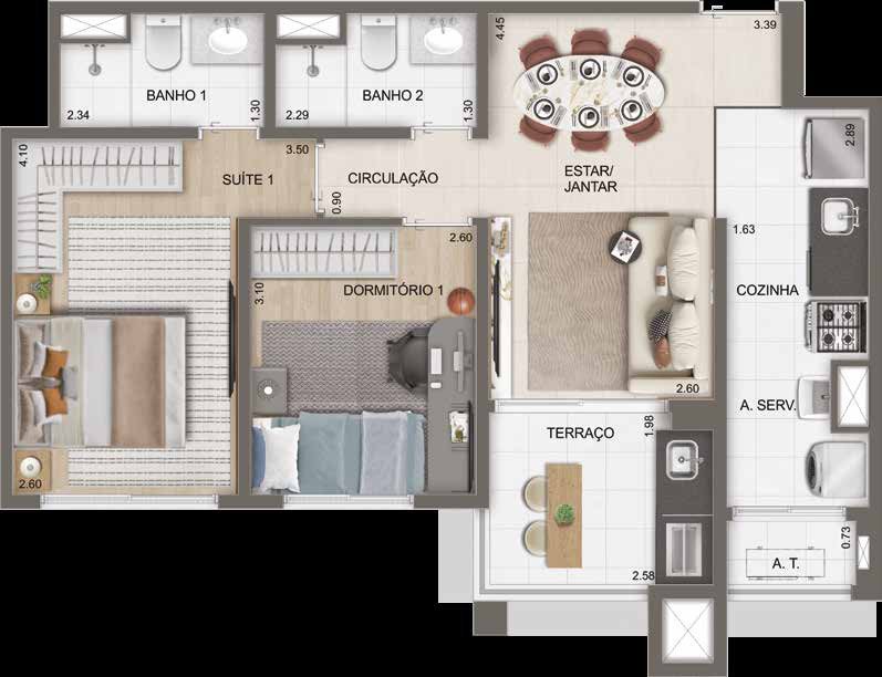 Planta humanizada do Azzure Resort Life.