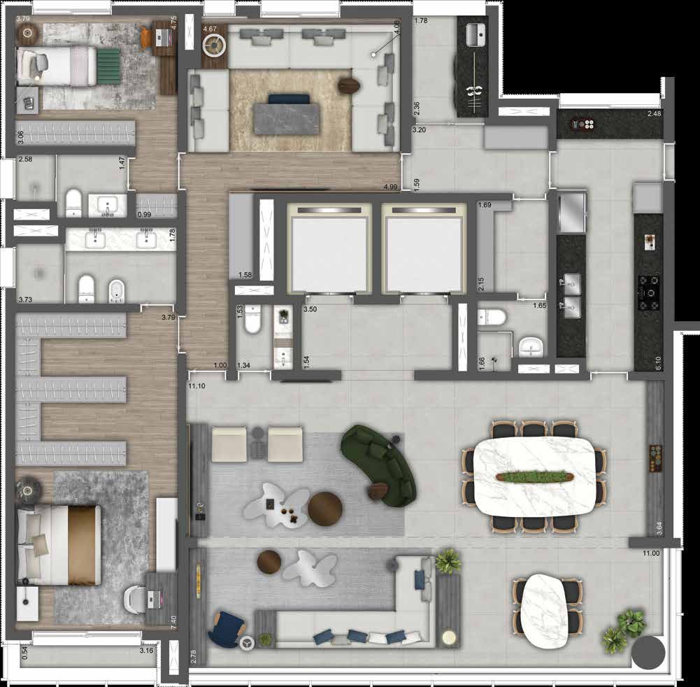Planta humanizada do Park Avenue.