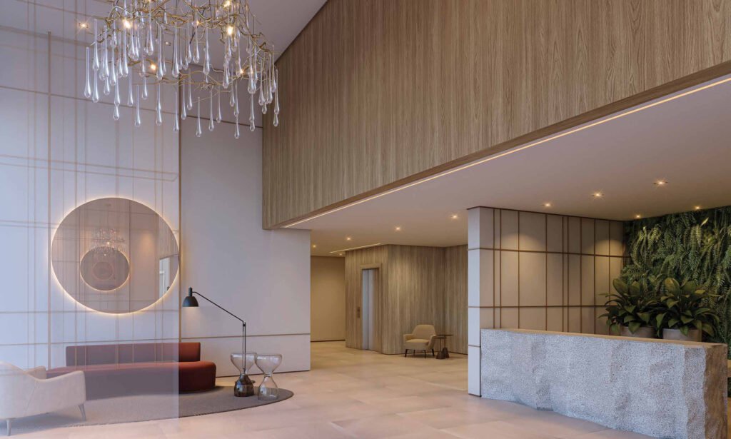 Perspectiva ilustrada de hall do Signature by Ott.