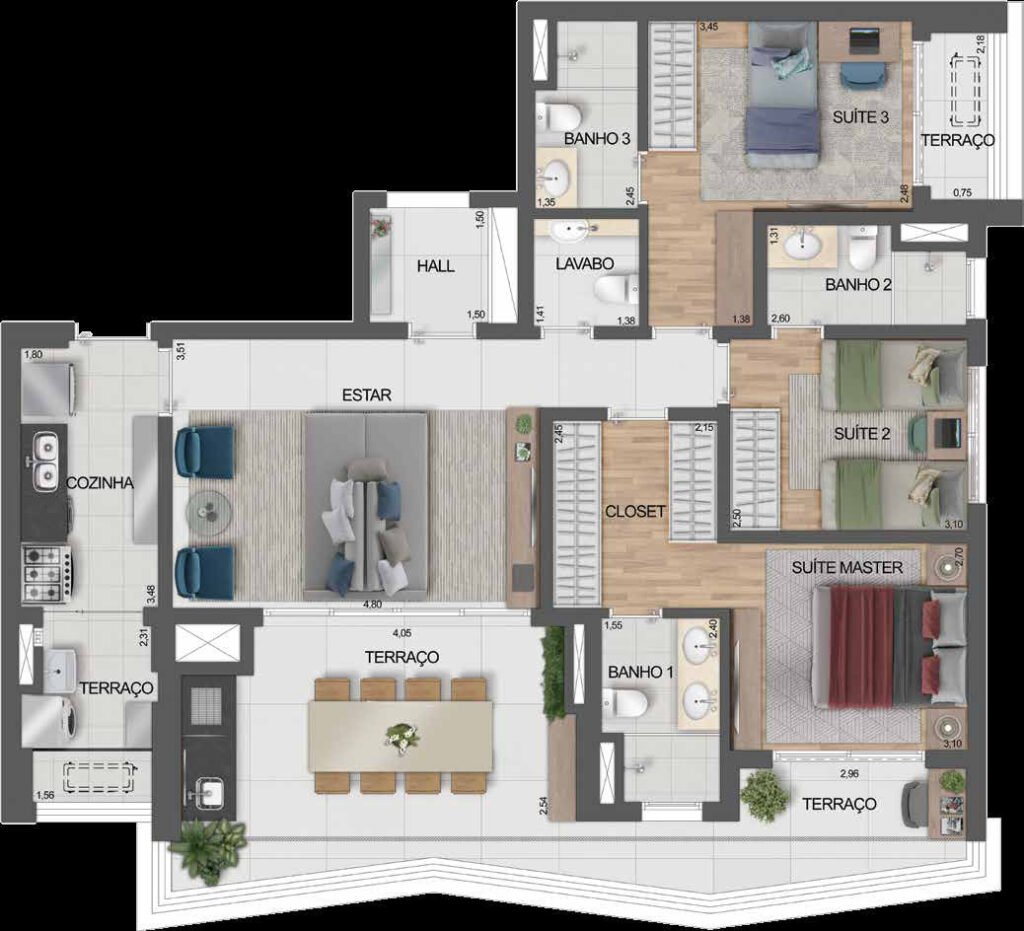 Planta humanizada do Signature by Ott.