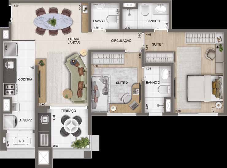 Planta humanizada do Azzure Resort Life.