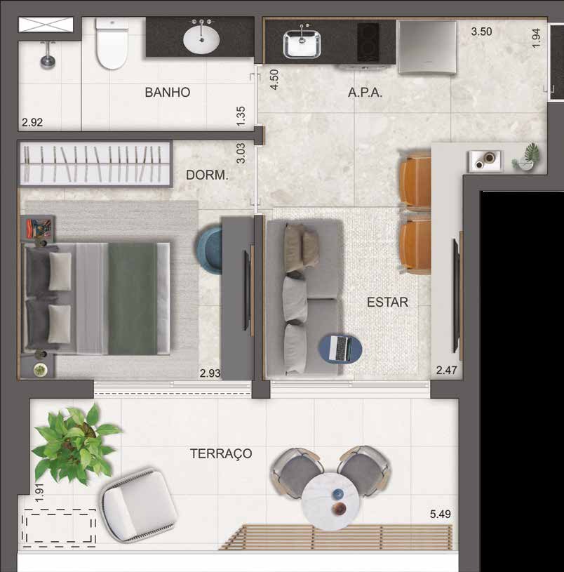 Planta humanizada do Dot. 230 by Triptyque.