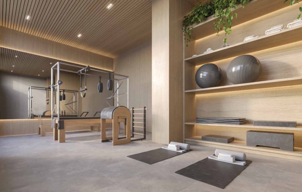 Perspectiva ilustrada de pilates do Lindenberg Vista Brooklin.
