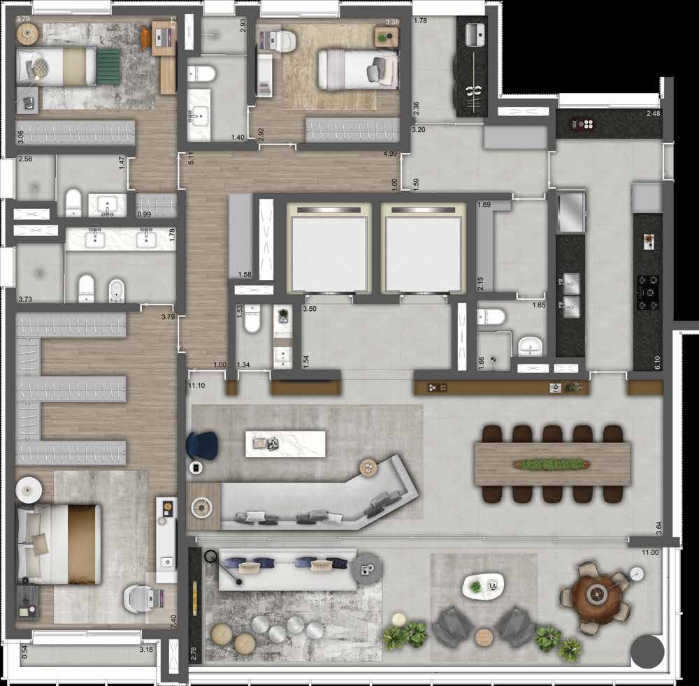 Planta humanizada do Park Avenue.