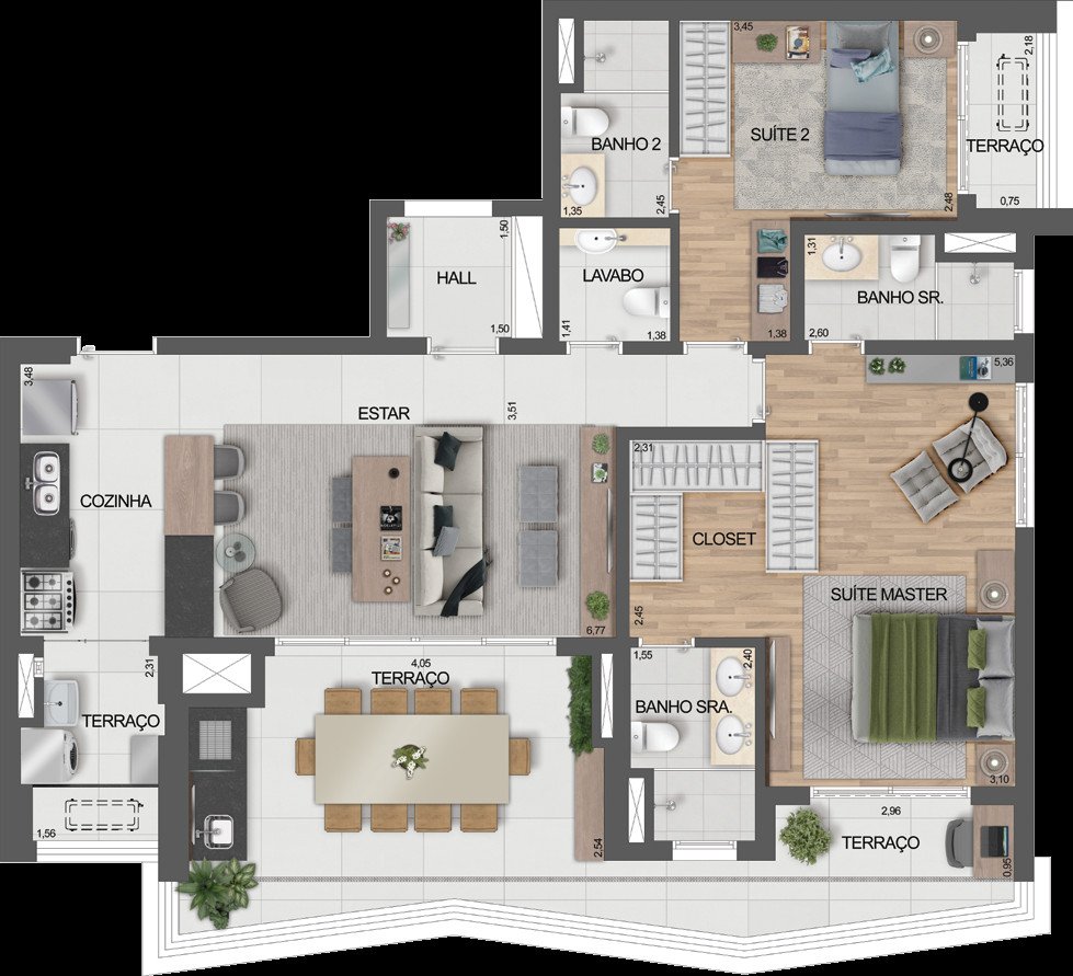 Planta humanizada do Signature by Ott.