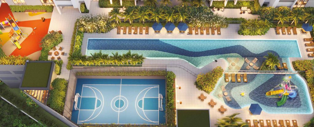 Perspectiva ilustrada de voo lazer do Azzure Resort Life.