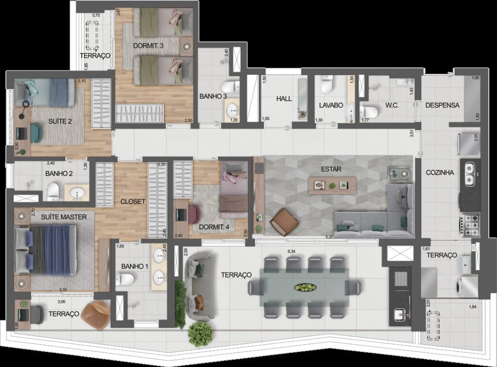 Planta humanizada do Signature by Ott.