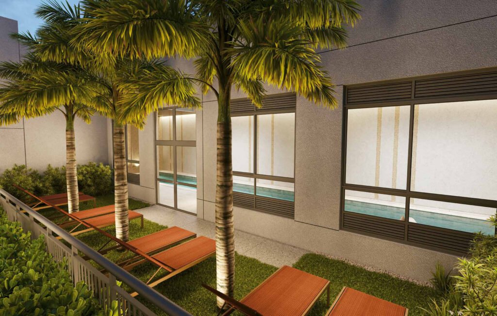 Perspectiva ilustrada de solarium do Alt Studios by Eztec.