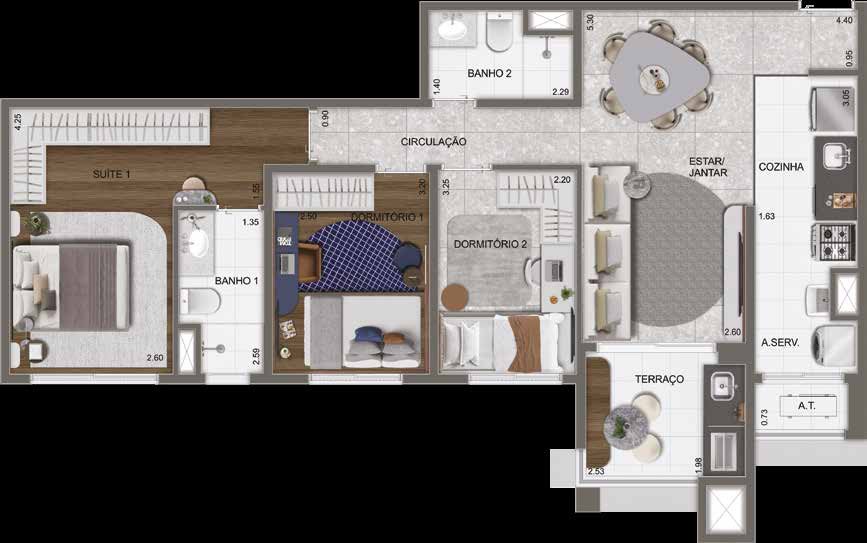 Planta humanizada do Azzure Resort Life.