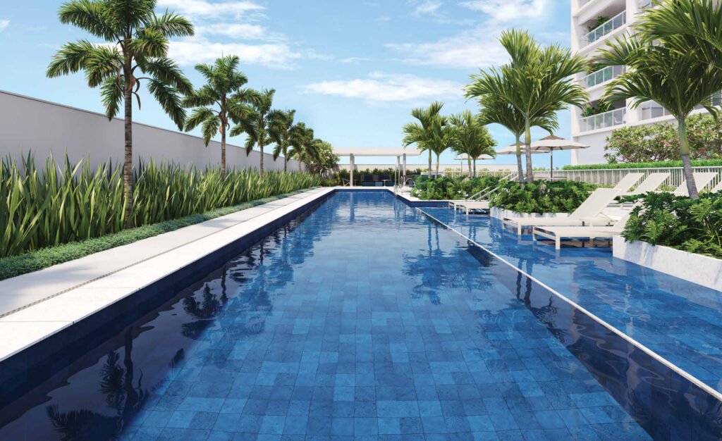Perspectiva ilustrada de piscina adulto do East Blue.