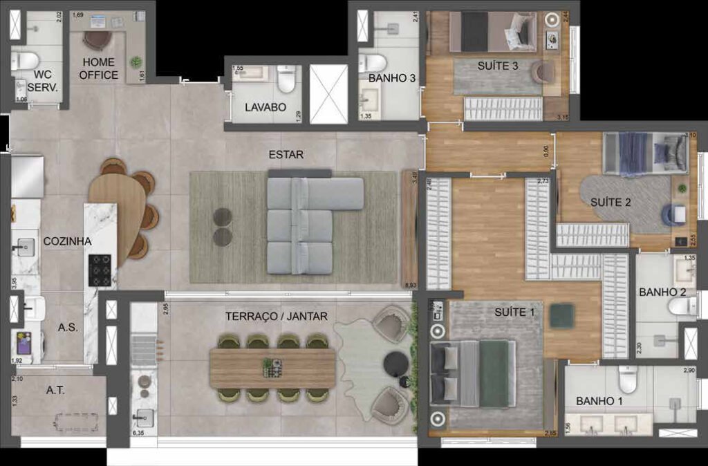 Planta humanizada do Mooca Citta Milano.