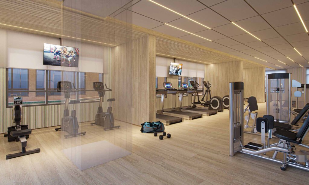 Perspectiva ilustrada de fitness aeróbico com design by cia athletica do Signature by Ott.
