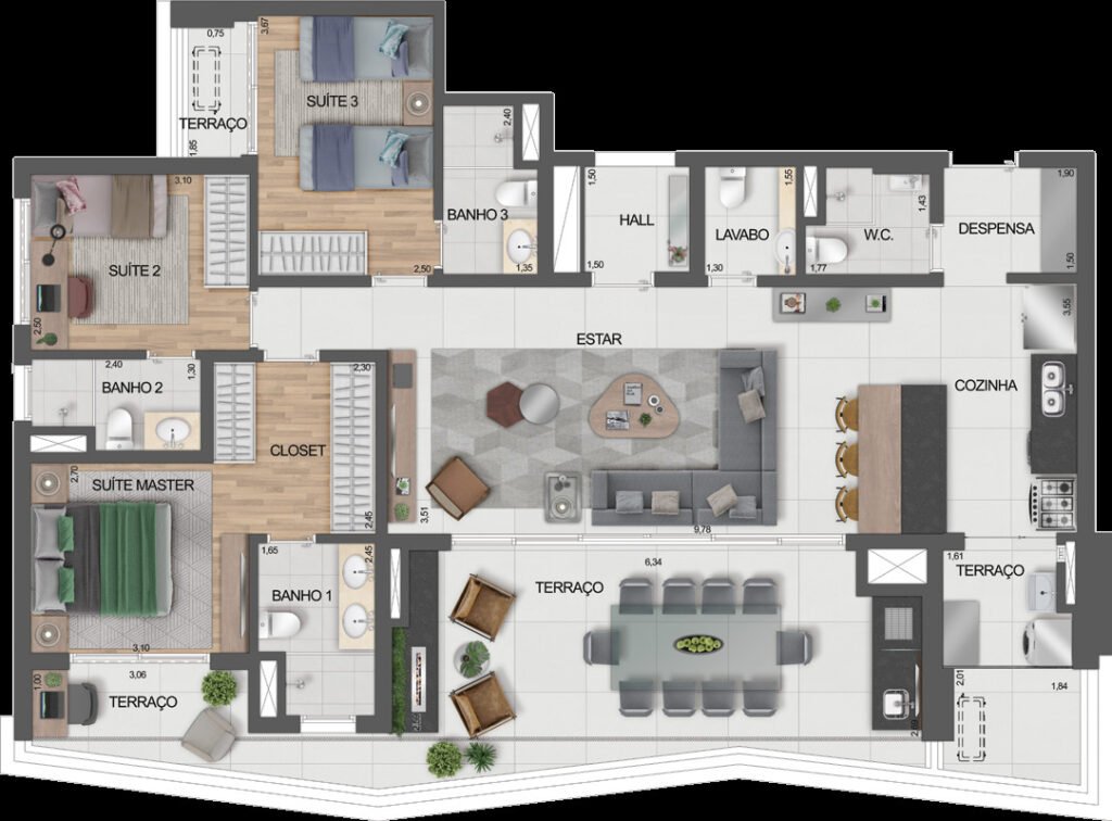 Planta humanizada do Signature by Ott.