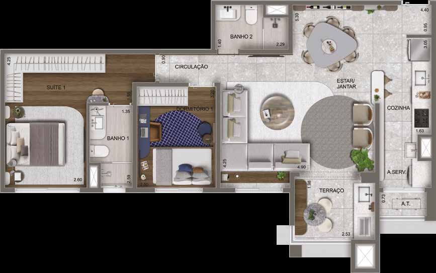 Planta humanizada do Azzure Resort Life.