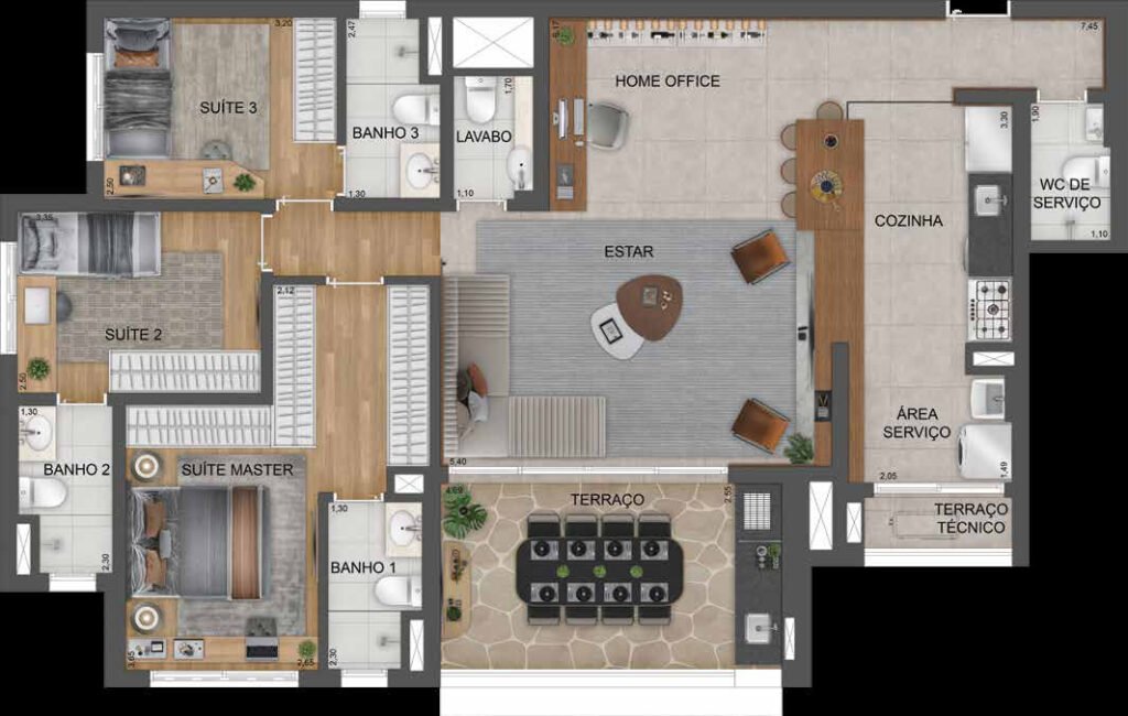 Planta humanizada do Mooca Citta Firenze.