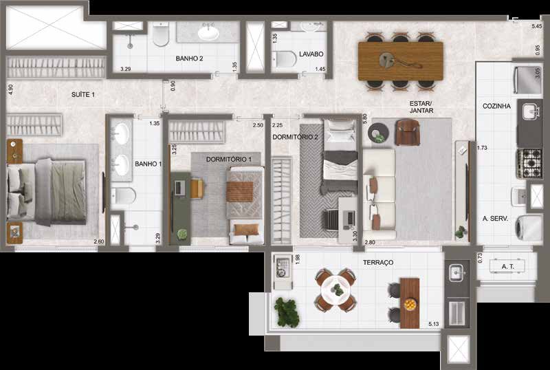 Planta humanizada do Azzure Resort Life.