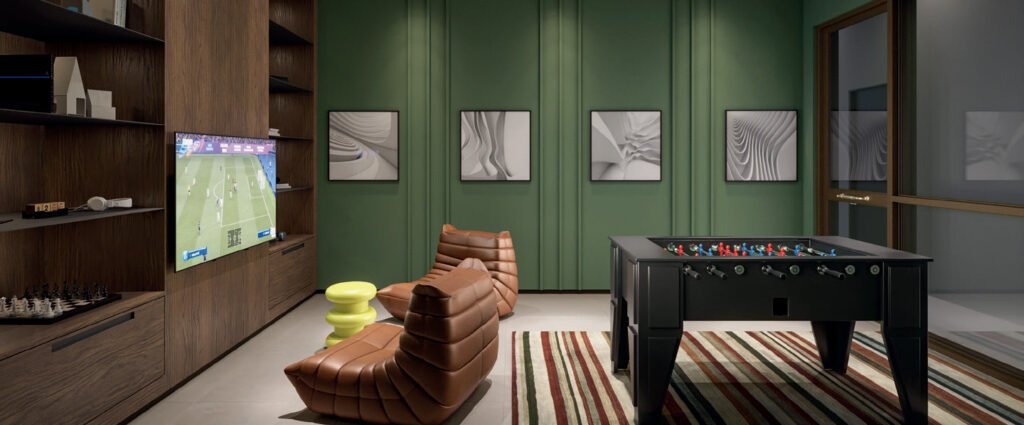 Perspectiva ilustrada de jogos do Lindenberg Reserva Paraiso.