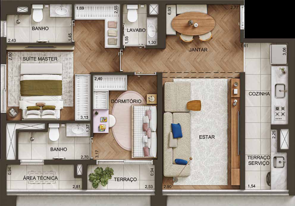 Planta humanizada do Metropolitan by Lindenberg.