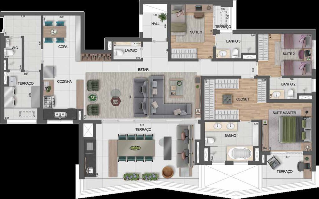 Planta humanizada do Signature by Ott.