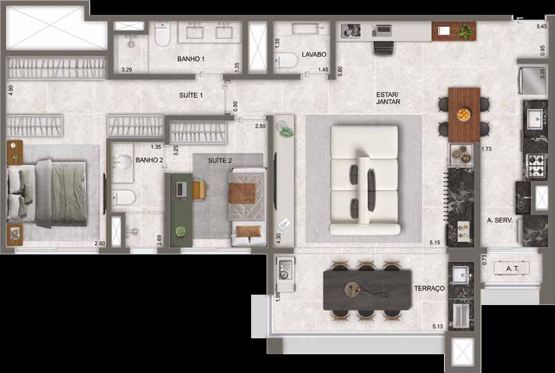 Planta humanizada do Azzure Resort Life.