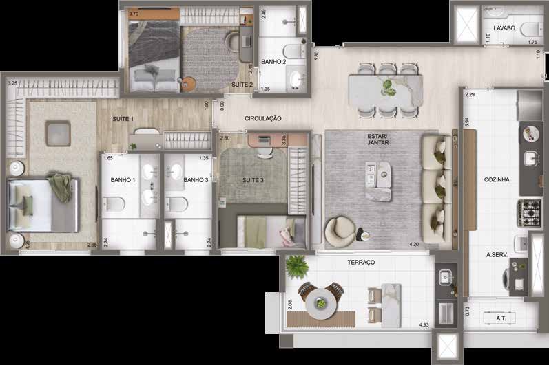 Planta humanizada do Azzure Resort Life.