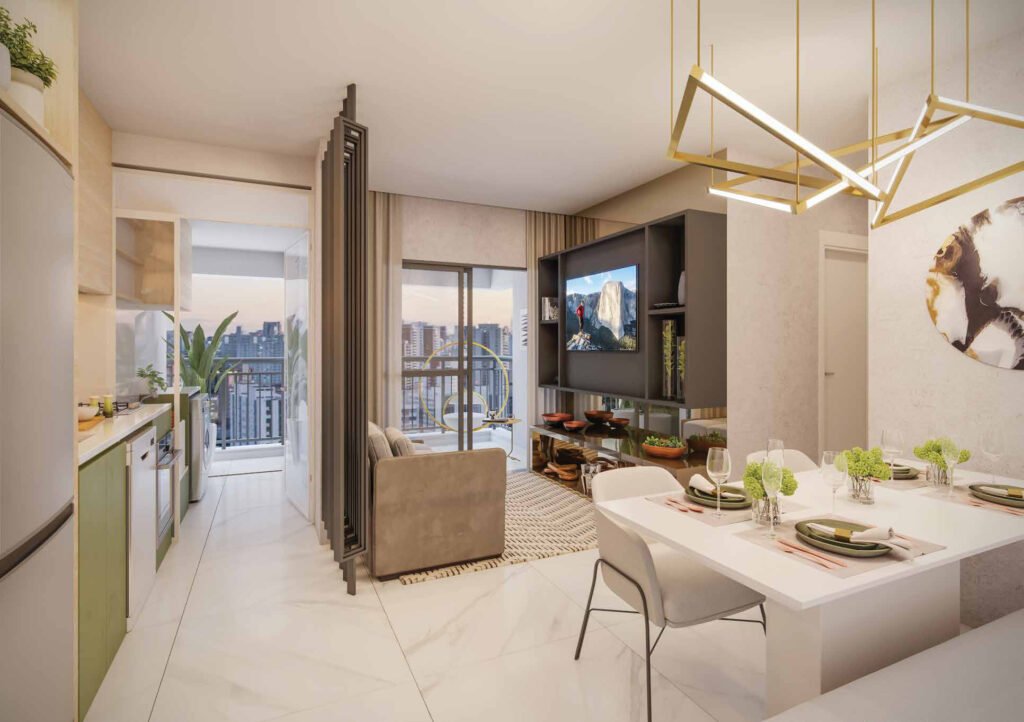Z Ibirapuera – Living Do Apto. De 54 M2 Com Sugestão De Decoração - Final 6