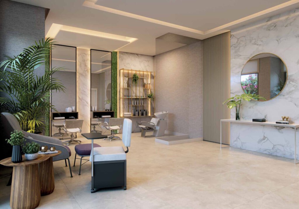 Perspectiva ilustrada de beauty care do Dream View Vila Prudente.