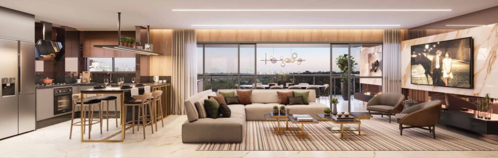 Haute Brooklin by Ez – Living Ampliado Do Apto. De 185 M2 Com Sugestão De Decoração - Final1