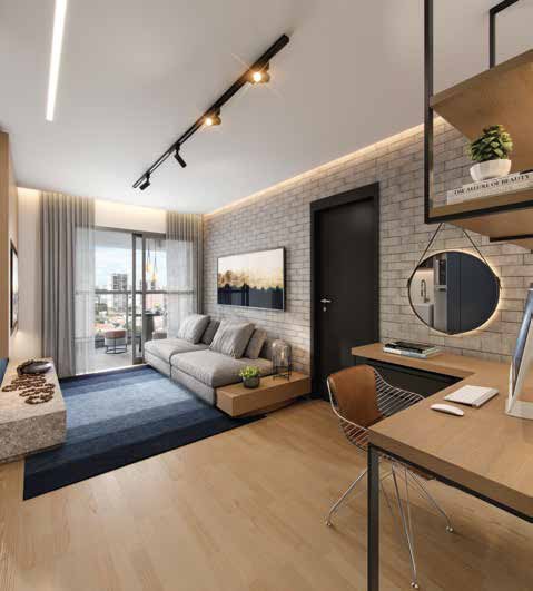 Hub Brooklin by Ez – Living Do Apto. De 47 M² — Final 3, Do 17º Ao 26º Pav.